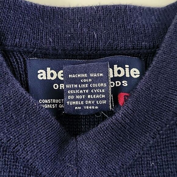 Abercrombie Boys Navy V-neck Long Sleeve Sweater - Picture 9 of 10